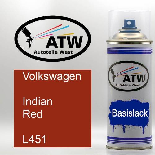 Volkswagen, Indian Red, L451: 400ml Sprühdose, von ATW Autoteile West.